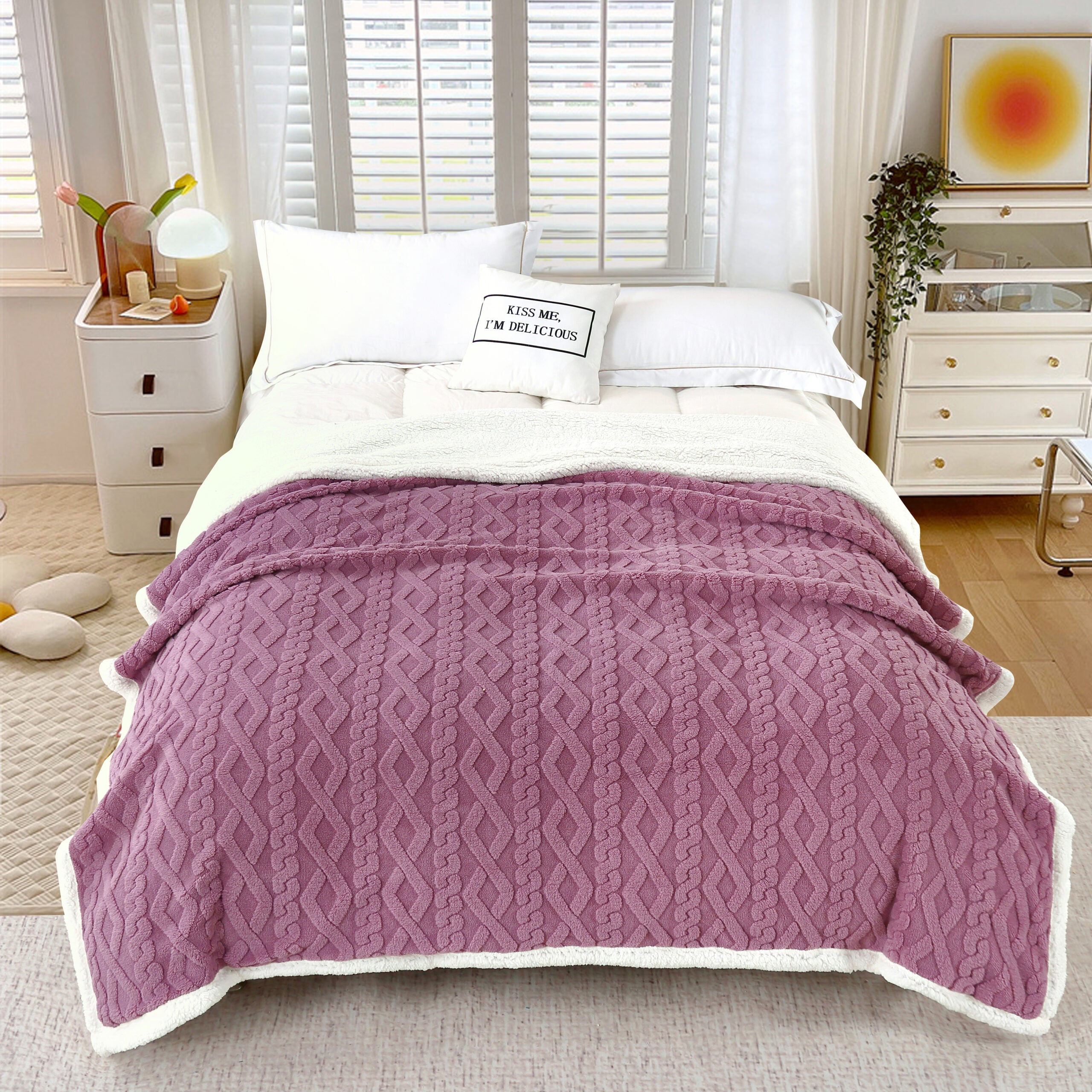 PATURĂ TRICOT CU BLĂNIȚĂ - BURGUNDI